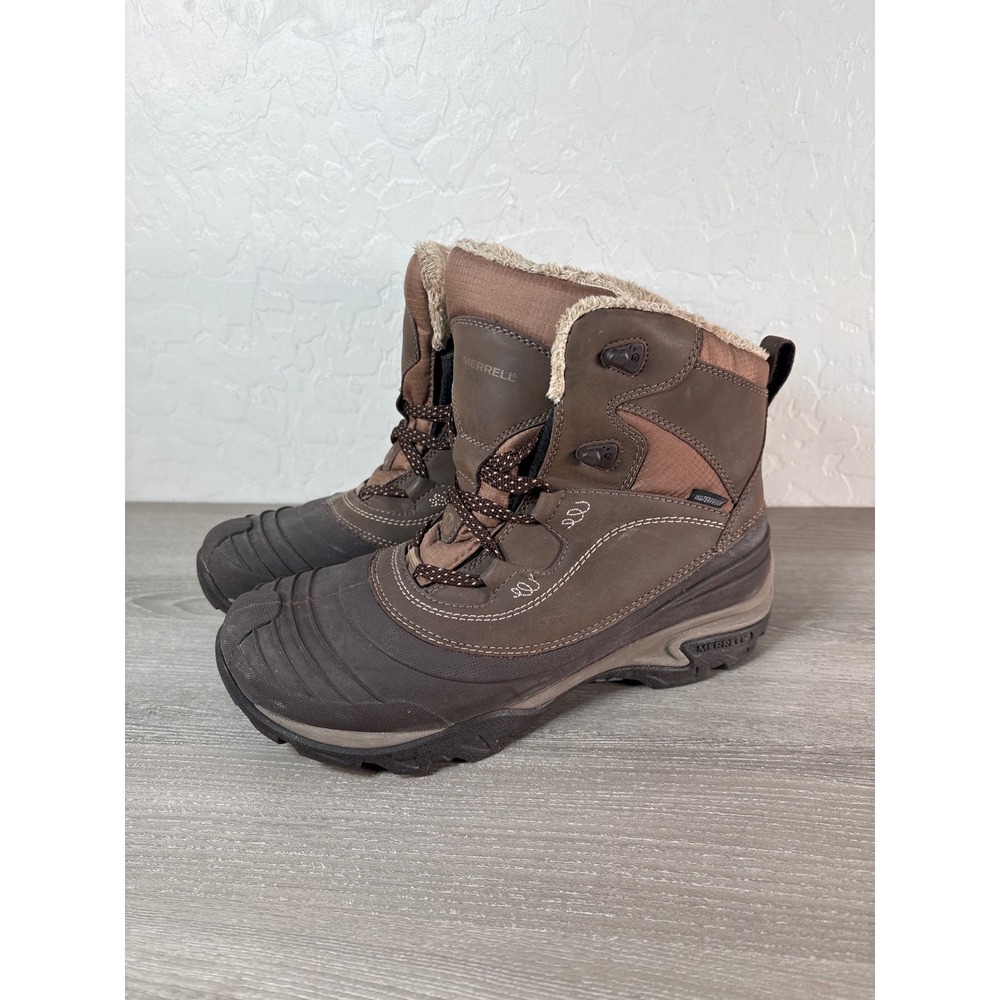 Merrell Snowbound Women's Sz 8 Brown Mid‎ Waterproof Opti-Warm Boots
